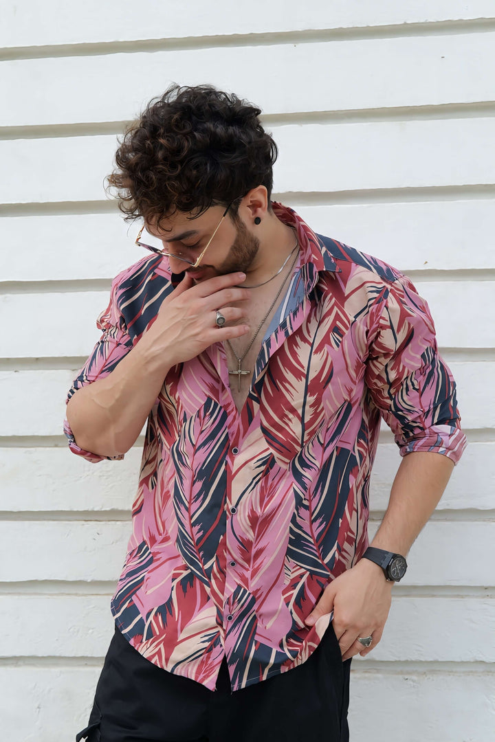 Flamingo Fusion Tropical Printed 100% Cotton Shirt