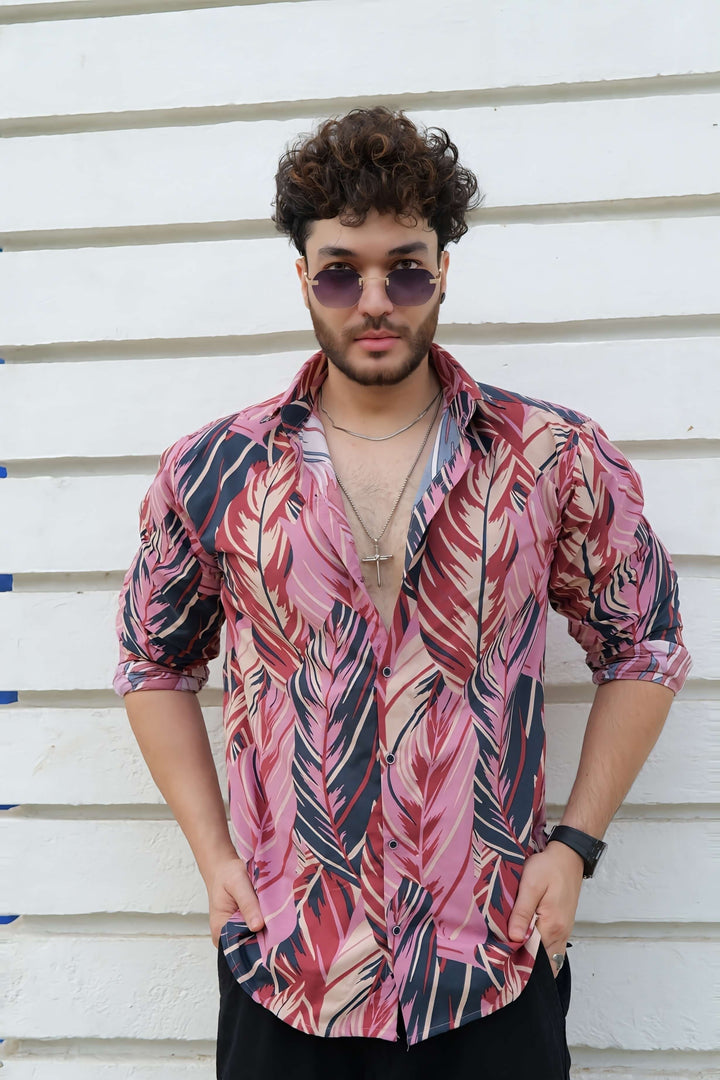 Flamingo Fusion Tropical Printed 100% Cotton Shirt