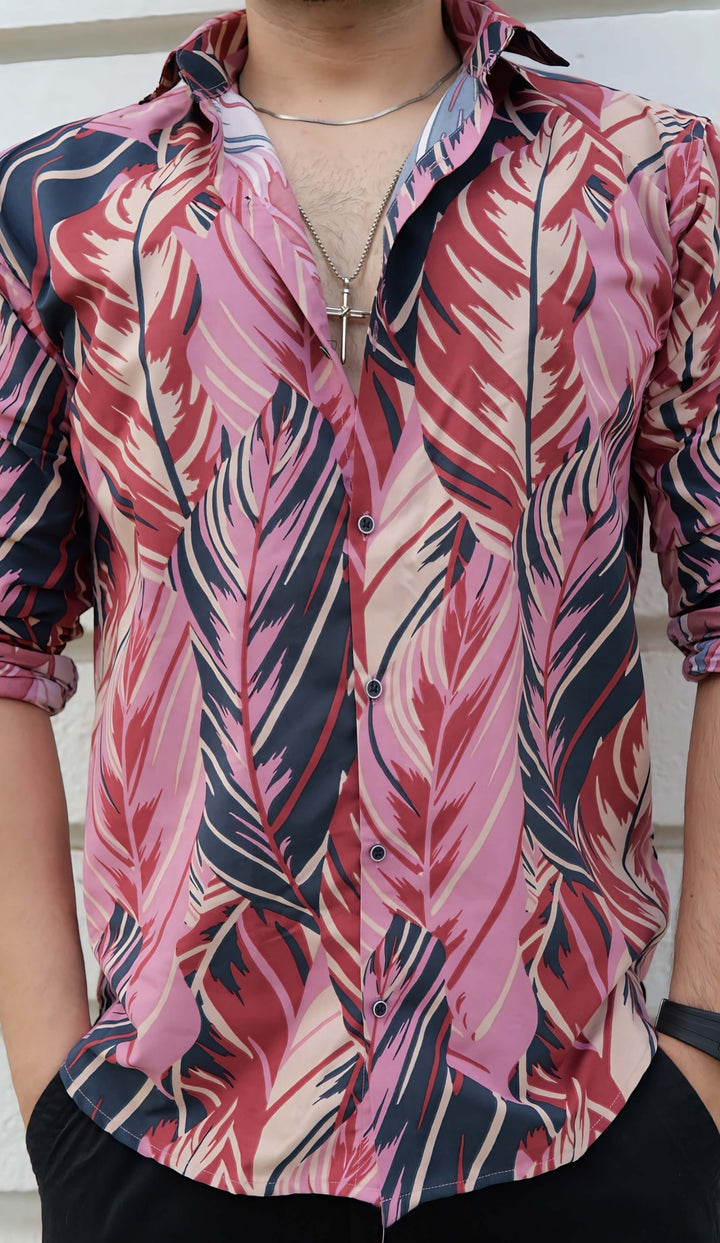 Flamingo Fusion Tropical Printed 100% Cotton Shirt