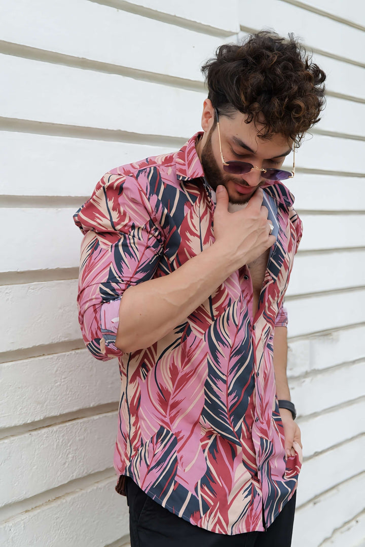 Flamingo Fusion Tropical Printed 100% Cotton Shirt