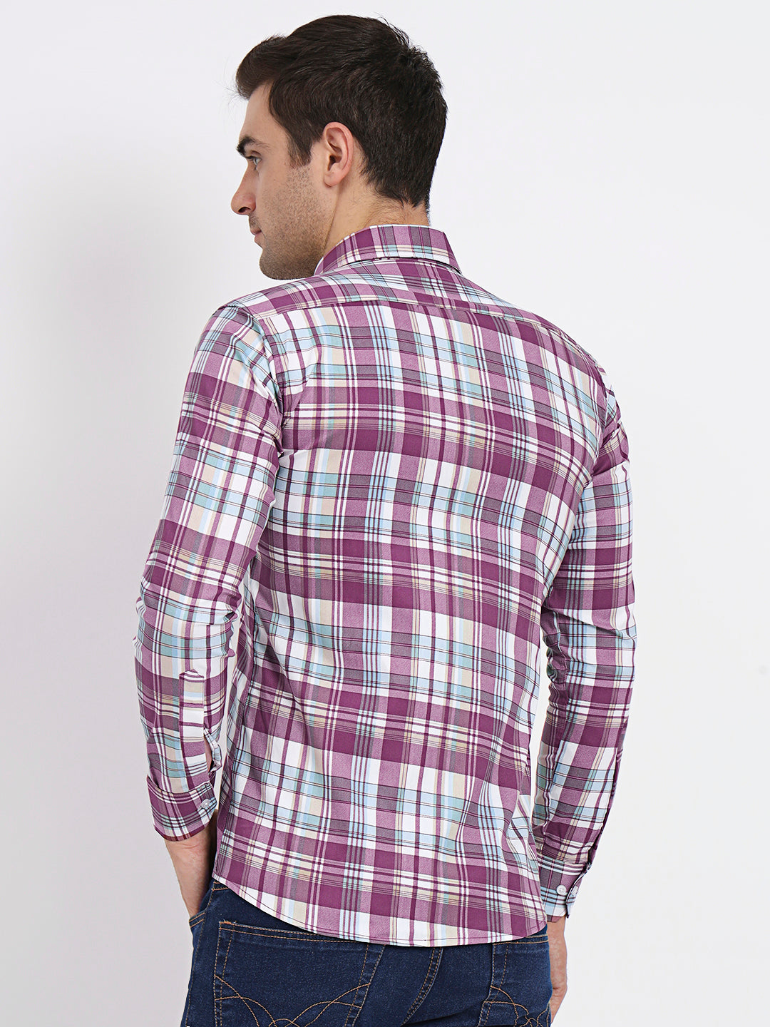 Multi Color Assorted Check Lycra Casual Shirt