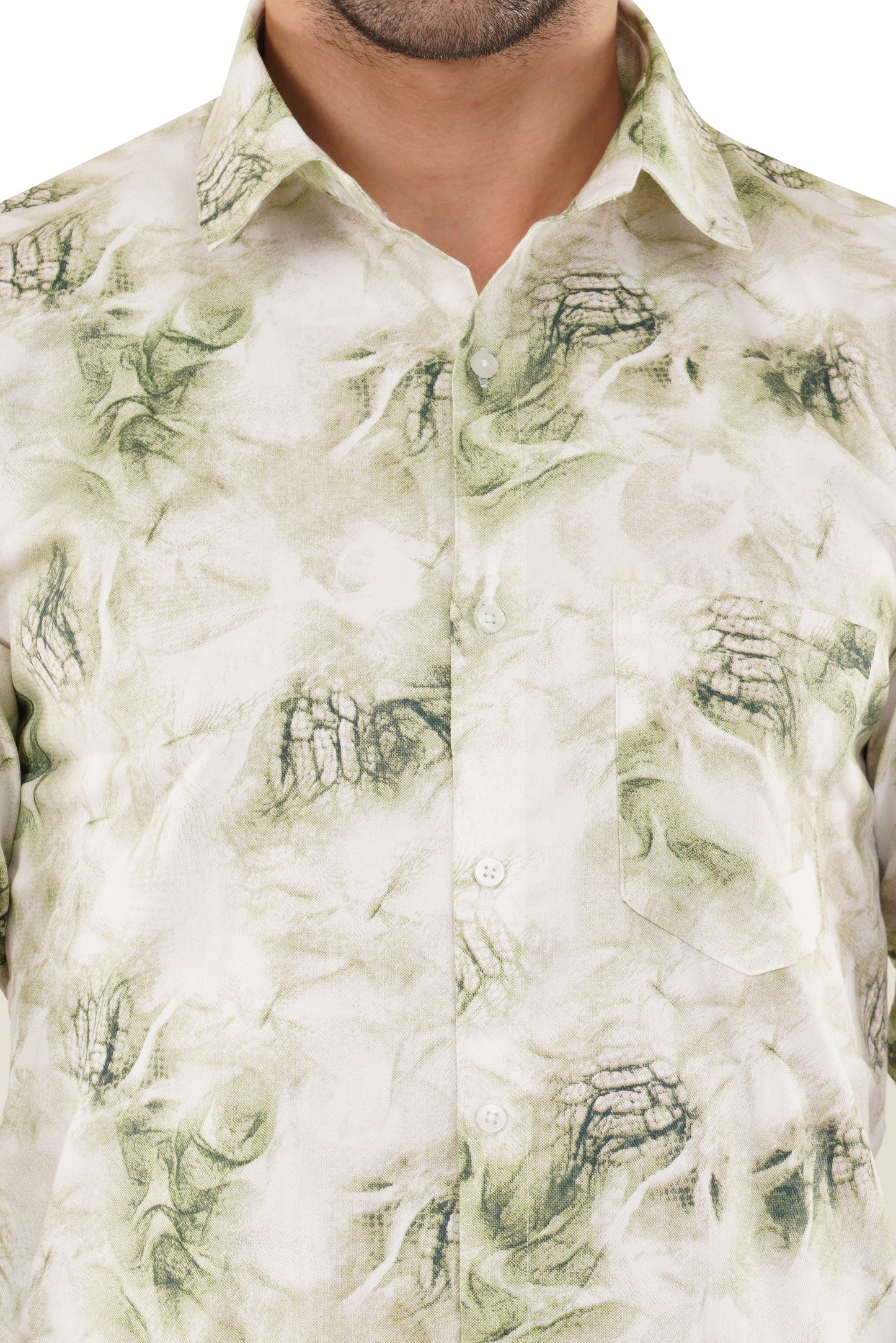 Tree Green Verdant Abstract Printed Casual Shirt