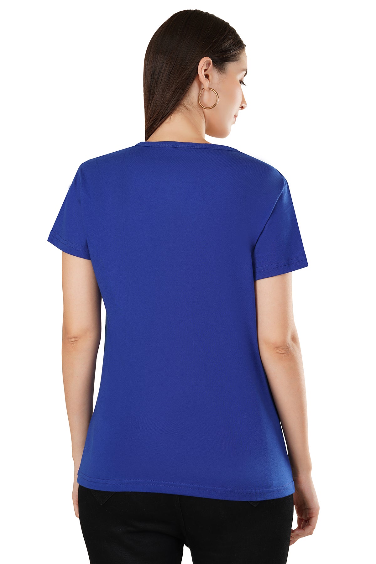 Women's Blue Printed T-Shirt