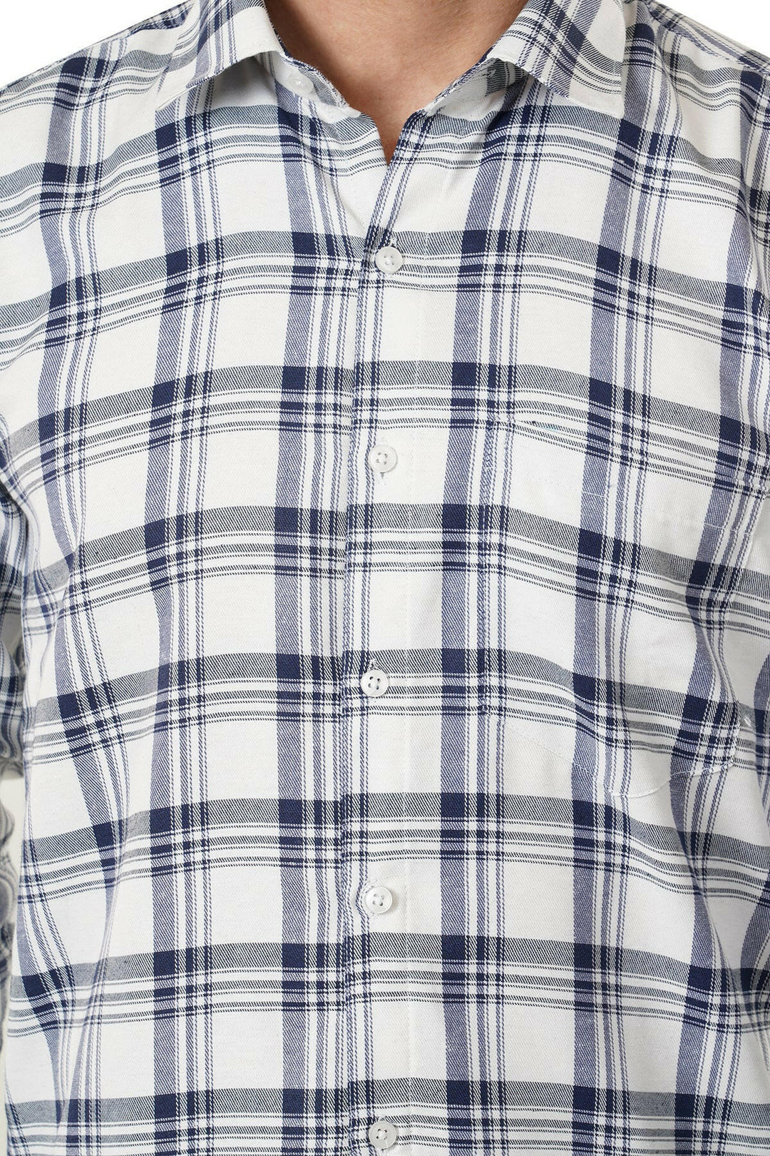 White Grey Arrogant Check Twill Casual Shirt